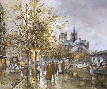  Cathedral Painting - antoine blanchard paris la cathedrale notre dame